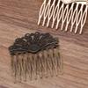 3 Pieces Retro Bronze 10 Teeth Metal Hair Side Combs Fanshaped Wedding Veil Hair Combs DIY Hair Clip Combs Hair Pin view 2