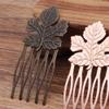 10 Pcs Retro Bronze Mini Metal Side Comb Maple Leaf Decorative Hairpin Wedding Veil Hair Clip Comb Hair Pin view 2