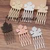 10 Pcs Retro Bronze Mini Metal Side Comb Maple Leaf Decorative Hairpin Wedding Veil Hair Clip Comb Hair Pin view 3