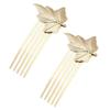 5 Pcs Mini Metal Side Comb Golden Leaves Decorative Hairpin Wedding Veil Hair Clip Comb Hair Pin view 1
