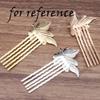5 Pcs Mini Metal Side Comb Golden Leaves Decorative Hairpin Wedding Veil Hair Clip Comb Hair Pin view 3