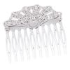 3 Pieces Silver Tone 10 Teeth Metal Hair Side Combs Fanshaped Wedding Veil Hair Combs DIY Hair Clip Combs Hair Pin view 1