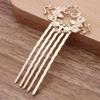 5 Pcs Chinese Style 5 Teeth Hair Combs Pins Metal Side Combs DIY Hairpins Updo Accessory, KC Gold Hair Pin view 2