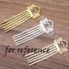 5 Pcs Chinese Style 5 Teeth Hair Combs Pins Metal Side Combs DIY Hairpins Updo Accessory, KC Gold Hair Pin view 3