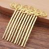 5 Pcs Golden Metal Side Comb Hearts Wedding Veil Hair Clip Comb Hanfu Decorative Hairpin view 2
