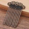 5 Pcs Bronze Metal Side Comb Chinese Style Wedding Veil Hair Clip Comb Hanfu Decorative Hairpin view 2