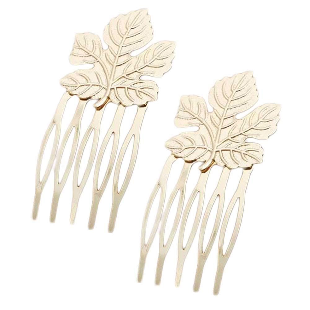 10 Pcs Golden Mini Metal Side Comb Maple Leaf Decorative Hairpin Wedding Veil Hair Clip Comb Hair Pin
