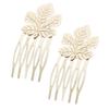 10 Pcs Golden Mini Metal Side Comb Maple Leaf Decorative Hairpin Wedding Veil Hair Clip Comb Hair Pin view 1
