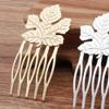 10 Pcs Golden Mini Metal Side Comb Maple Leaf Decorative Hairpin Wedding Veil Hair Clip Comb Hair Pin view 2