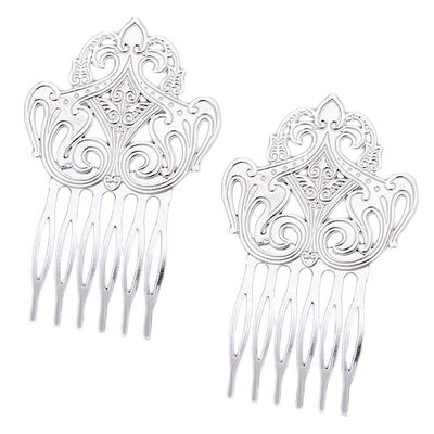 5 Pcs Silver Metal Side Comb Dunhuang Style Hairpin Topknot Hair Clip DIY Cosplay Hair Accessories Hair Pin
