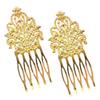 3 Pcs Gold Tone Metal Side Comb Dunhuang Hair Ornaments Hairpin Decorative Bridal Hair pieces Hair Pin view 1