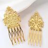 3 Pcs Gold Tone Metal Side Comb Dunhuang Hair Ornaments Hairpin Decorative Bridal Hair pieces Hair Pin view 2