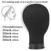 Monicass Wig Head Canvas Block Head for Wig Making Display Styling Manikin Head with Stand Mannequin Head with Mount Hole(21inch black) view 2