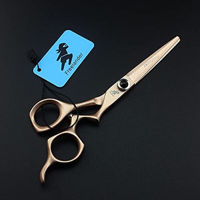 Hair Cutting Scissors, 6 Inch Professional Hairdressing Scissors Hair Cutting Scissors Barber Scissors Salon Set Hair Thinning Shears Tool BY ZZYY (Color : Glod Cutting)