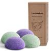 myHomeBody Natural Konjac Facial Sponges - for Gentle Face Cleansing and Exfoliation - with Lavender Purple and Aloe Vera, Set of 4 view 1