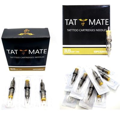 50PCS Tatmate Disposable Tattoo Cartridge Needle Sets Mixed Assorted Sizes RL, RS, RM, M1 (Round Shader Set)