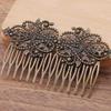 2 Pcs Retro Metal 14 Teeth Side Comb Flower Vine Cirrus Hairpin Decorative Comb, Bronze Hair Pin view 2