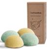 myHomeBody Natural Konjac Facial Sponges - for Gentle Face Cleansing and Exfoliation - with Turmeric Yellow and Aloe Vera, Set of 4 view 1