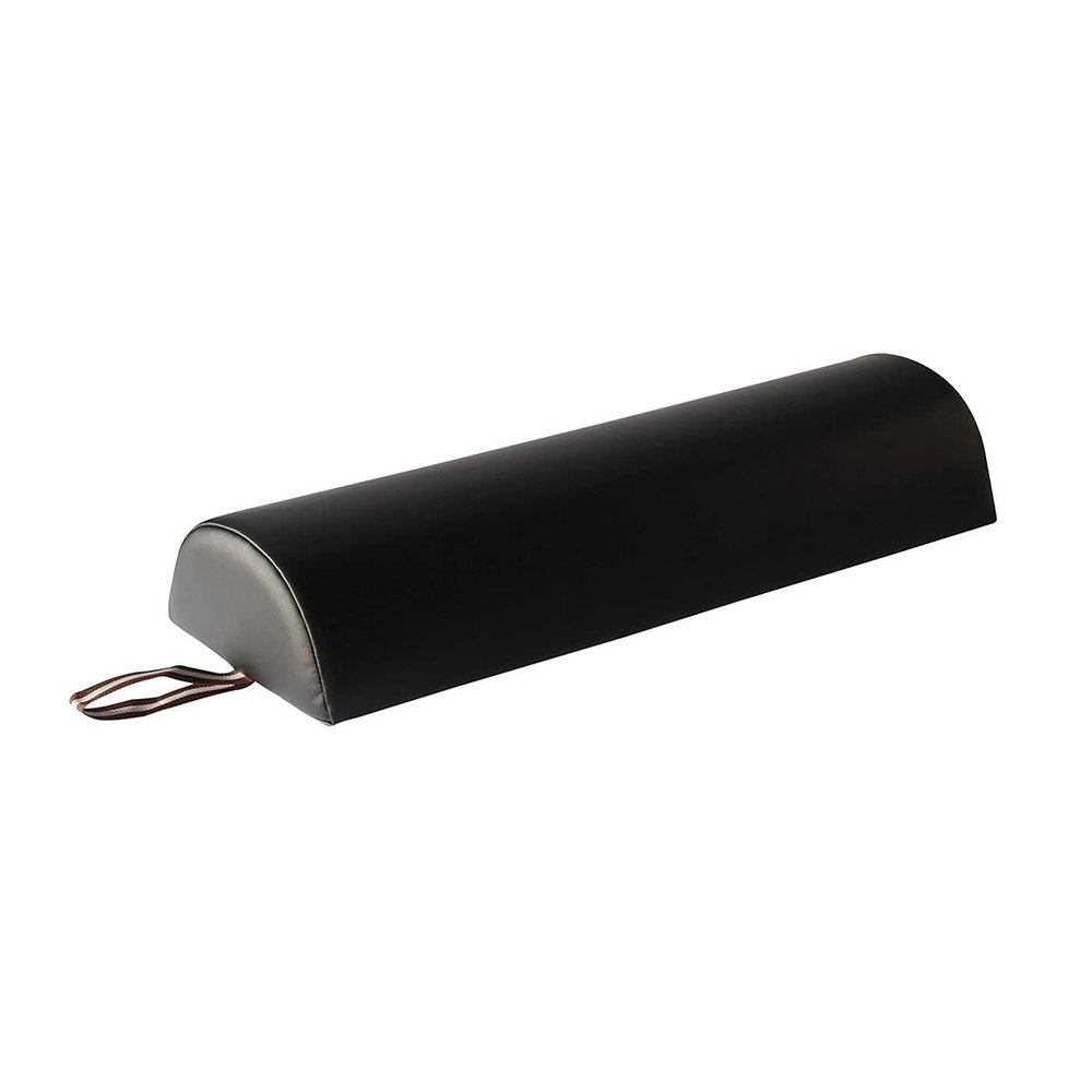 Master Massage 9 inch Large Half Round Bolster,Semi-Round Massage Bolster Pillow Cushion,100% PU Upholstery Massage Bolster (Black)