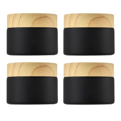 Beaupretty 4pcs Portable Frosted Glass Cream Jars Travel-friendly Cosmetic Containers for Lotion Eye Shadow and Face Cream for Skincare and Daily Use