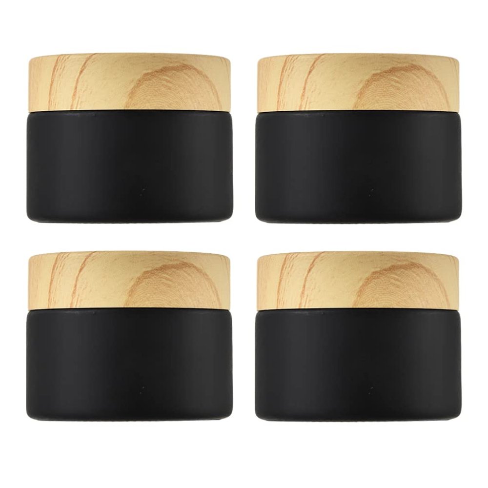 Beaupretty 4pcs Portable Frosted Glass Cream Jars Travel-friendly Cosmetic Containers for Lotion Eye Shadow and Face Cream for Skincare and Daily Use