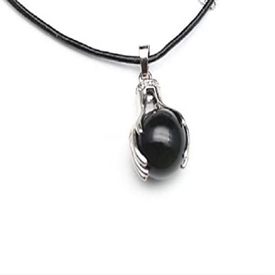 ASTROGHAR Tibetan Black Tourmaline Ball Shaped Crystal Men & Women Pendant For Reiki Healing, Standard, Others, Agate