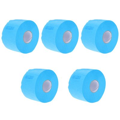 5 Rolls Disposable Barber Paper Neck Strips Hairdressing Stretchy Wrap Neck Paper Tissue Tape Roll for Salon Haircut Styling Coloring Spa Massage Blue