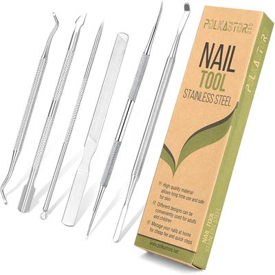 6-Pack Ingrown Toenail File and Lifters, Professional Surgical Stainless Steel Ingrown Toenail Removal Tool Kit, Manicure Treatment Pedicure Tools for Feet Under Nail Cleaner Correction Polish Pain