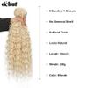 DBUT Water Wave 8 Bundles with Simple Closure Wavy Synthetic High Temperature Fiber Hair Weave 9PCS 20 Inch 240g (TFC2: Blonde Color) view 2