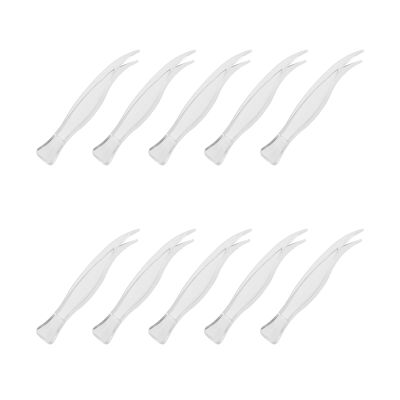 25pcs Transparent Plastic Tweezers Clear Tweezers Pallet Eyelashes Tongs Makeup Plastic Tongs Slant Eyebrow Tweezers Eyelashes Clip Weight Tong Cosmetic Abs Plastic Fake Eyelashes