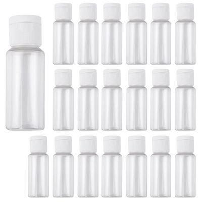 20 Pcs Plastic Bottles with Flip Cap Clear Empty Dispenser Container Refillable Cosmetic Bottles for Shampoo, Liquid Body Soap, Toner, Lotion, Cream (10ml)