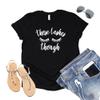 AMAZING RETRO Womens Eyelash Shirt Those Lashes Though Beauty Lashes Girl Artist tee Makeup Beauty T-Shirt (Black-Medium) view 4