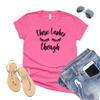 AMAZING RETRO Womens Eyelash Shirt Those Lashes Though Beauty Lashes Girl Artist tee Makeup Beauty T-Shirt (DkPink-Large) view 4