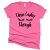 AMAZING RETRO Womens Eyelash Shirt Those Lashes Though Beauty Lashes Girl Artist tee Makeup Beauty T-Shirt (DkPink-XX Large) view 1