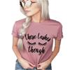 AMAZING RETRO Womens Eyelash Shirt Those Lashes Though Beauty Lashes Girl Artist tee Makeup Beauty T-Shirt (Mauve-Medium) view 2