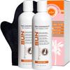Sun Laboratories By Giesee Tan Overnight Sunless Tanning Lotion 8 oz Two Pack With Tanning Mitt | Self Tanning Lotion, Self Tanner, Organic, Waterproof, Travel Size, Instant Tan, Pregnancy Safe view 1