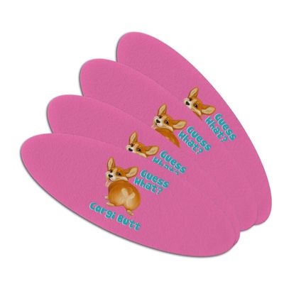 Guess What Corgi Butt Funny Joke Double-Sided Oval Nail File Emery Board