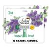 BIC Soleil 3 Escape Women's Disposable 3 Blade Razors, Lavender & Eucalyptus Scented Handles with Soothing Moisture Strip, 12-Pack view 1