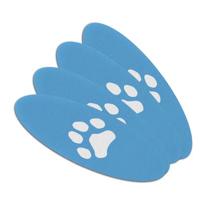 Paw Print Dog Cat White on Black Double-Sided Oval Nail File Emery Board