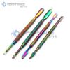 OdontoMed2011 Set of 4 Pieces Nail Cuticle Pusher, Stainless Steel, Double Ended, Multi Titanium Rainbow Nail Art Cuticle Remover Scraper Cleaner Manicure Pedicure Care Tool Set Stainless Steel ODM view 2