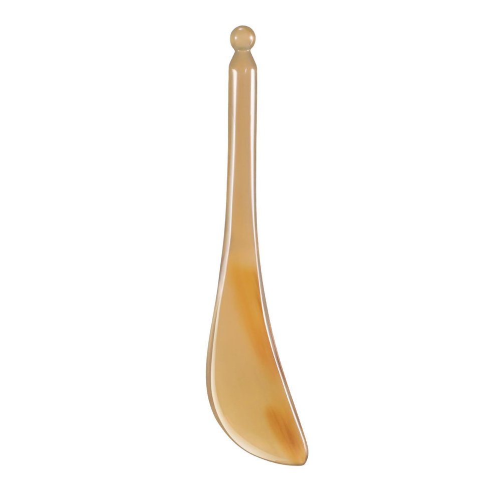 Beaupretty Guasha Massage Tool, Natural Ox Horn Plate Scraping Facial Massage Board for Face and Body SPA Skincare