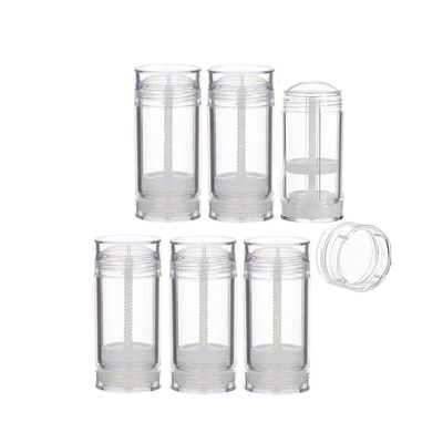 15ml Twist-up Deodorant Containers Clear Empty Plastic Reusable Round Shape Bottom Filling Deodorant Tubes for DIY Travel (6Pcs)