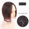 10x12cm Large Rose Base Human Hair Topper One Piece Clip in Straight Crown Hairpiece (25cm Brown) view 2