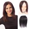 10x12cm Large Rose Base Human Hair Topper One Piece Clip in Straight Crown Hairpiece (30cm Brown) view 1