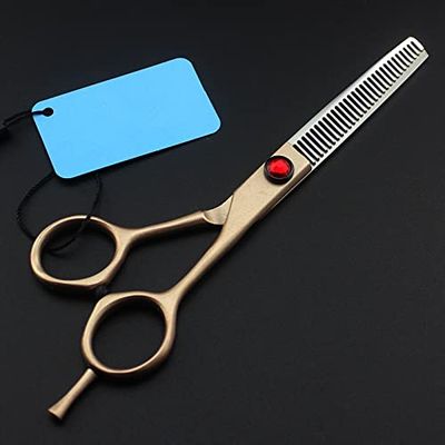 Hair Cutting Scissors, Professional Japan steel 6 ' gold hair scissors set cutting barber makas scissor haircut thinning shears hairdressing scissors BY ZZYY (Color : Thinning)