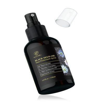 BEAUT'E SEOUL Heat Protectant Spray 5oz, Black Seed Oil & Argan Oil for Curly Hair  Keratin-Infused Thermal Protector