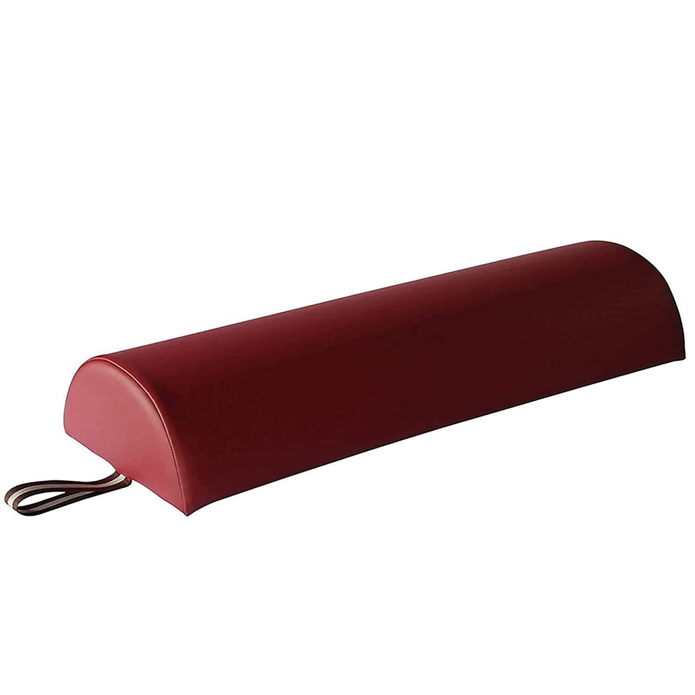 Master Massage 6 inch Half Round Bolster,Semi-Round Massage Bolster Pillow Cushion,100% PU Upholstery Massage Bolster (Burgundy)