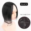 10x12cm Large Rose Base Human Hair Topper One Piece Clip in Straight Crown Hairpiece (25cm Black) view 2