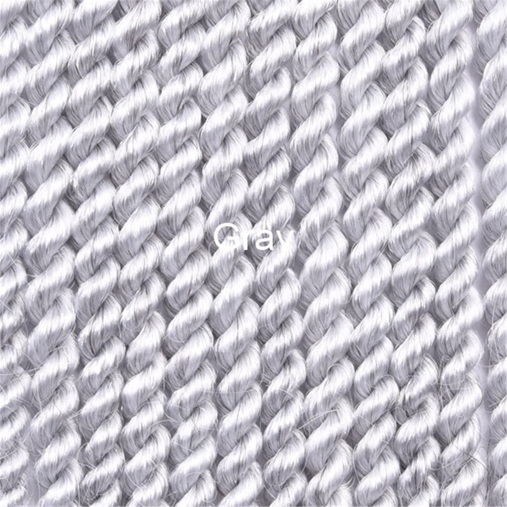 12" 18"12Roots/Pack Senegalese Big Crotchet Hair Extensions Synthetic Ombre Braiding Hair Crochet Braids 18 Colors #Silver Gray 18inches 7Pcs/Lot