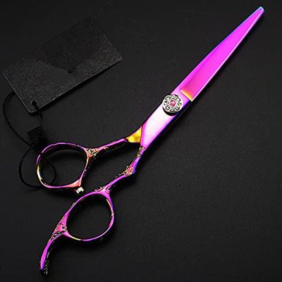 Hair Cutting Scissors, Upscale professional Japan 440c 6 inch Purple Plum cut hair scissors cutting barber makas thinning shears hairdressing scissors BY ZZYY (Color : Cutting)